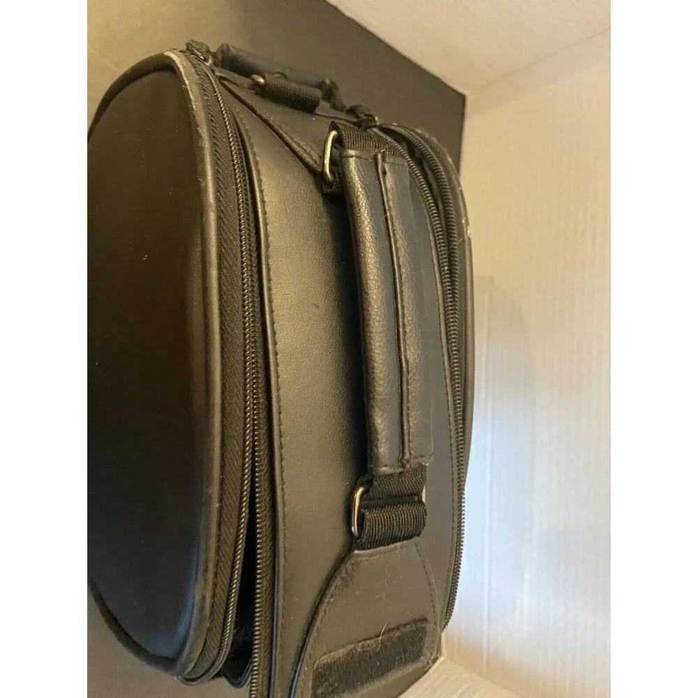 View padded faux leather camera bag with handle